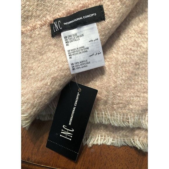 NWT INC International Concepts Women's Plaid Colorblock Scarf Blush‎ One Size - Picture 3 of 3